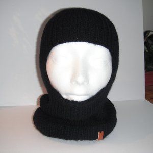 One Hole Balaclava Handmade Face Mask Black Warm Winter Hat Cap Adult One Size